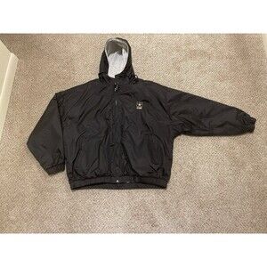 Oarsman Men’s Black Full Zip Windbreaker Jacket Embroidered Army Logo Size 2XL
